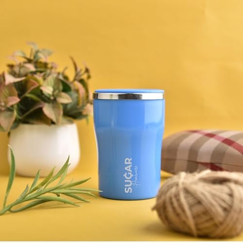 SUGAR Homeware Bubble Stainless Steel Double Wall Travel Tumbler 400ml (Blue)