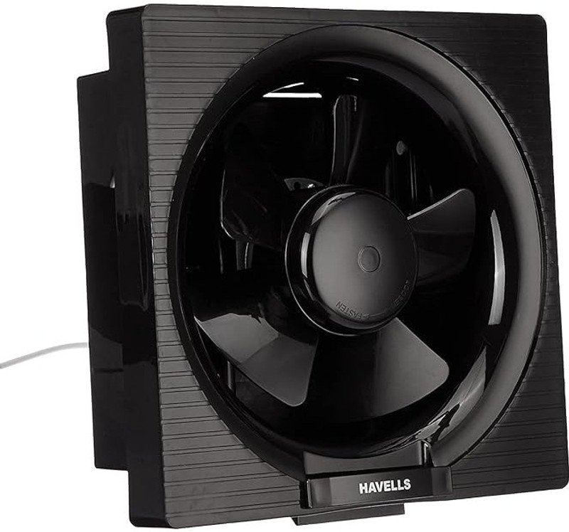 HAVELLS Ventil Air DX|Strong Air Suction|Rust Proof Body and Dust Protection Shutters with 2 Year Warranty Energy Saving, Silent Operation, High Air Delivery 200 mm Exhaust Fan(Black | Pack of 1)