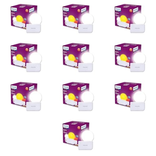Philips Joy Vision Coral Rush 0.5W LED Night Lamp | Soft White Glow | Energy Efficient | Plug-in Prong Design | Ideal for Bedroom, Kids Room & Hallway (White, Pack of 10)