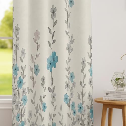 STITCHNEST ‘Floréa Series’ Premium Satin Room Darkening Curtains 7 Feet Long Set of 1 | Door Curtain 7 x 4 Feet | Blocks 70–80% Light | Ideal for Bedroom, Living Room & Home Décor