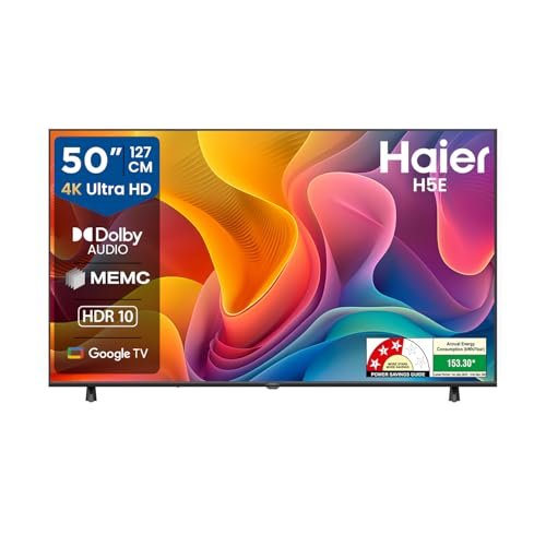 Haier H5E Series 127cm (50) 4K Ultra HD Smart LED Google TV 50H5E