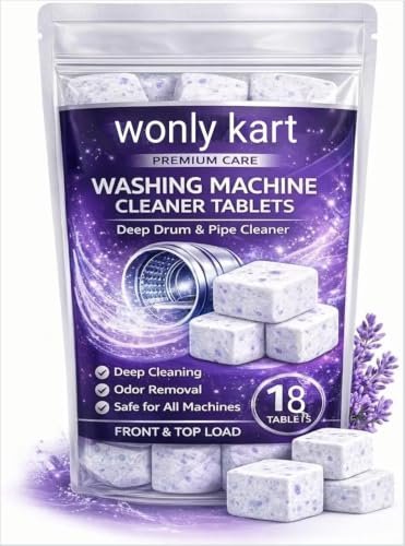 Washing Machine Cleaner Tablets (18Tablets) | Drum & Pipe Deep Cleaner | Lavender Scent | Removes Odour, Limescale & Residue | For Front Load & Top Load Fully Automatic Washing Machines