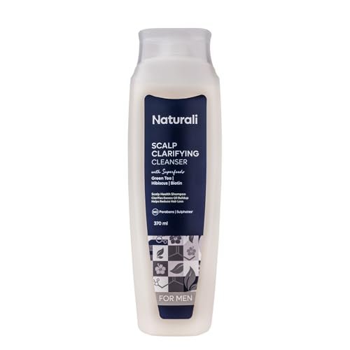 Naturali Scalp Clarifying Anti-Dandruff Shampoo | Derma Approved Shampoo with Green Tea, Hibiscus & Biotin | Reduces Dandruff & Hair Fall | Sulphate-Free Daily Care for All Hair Types | 370 ml