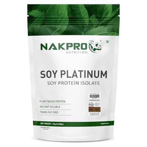 NAKPRO NUTRITION Soy Protein Isolate | 1kg Chocolate | 25.3g Protein | Plant Based Protein Powder | All Essential Amino Acids for Support and Recovery