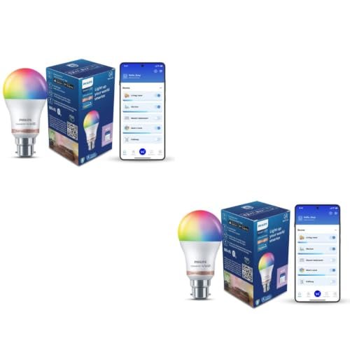 PHILIPS WiZ Neo 12W B22 Wi-Fi & Bluetooth LED Smart Bulb with Music Sync, Compatible with Amazon Alexa & Google Assistant, 16 Million Colours & Motion Sensing Technology | Pack of 2