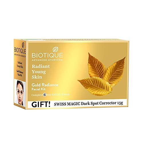 Biotique Gold Radiant Skin Youth Facial| 6-Step Facial Kit for Radiant Skin| Ayurvedic and Organically Pure| 100% Botanical Extracts| Suitable for All Skin Types | 65gm