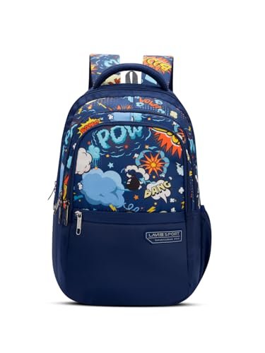 Lavie Sport Boom 30L Navy Backpack |Organizer & Bottle Holder |Gift for Men, Women, Boys, Girls | Laptop Sleeve for School & College