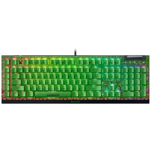Razer BlackWidow V4 X Mechanical Gaming Keyboard: Green Switches Tactile & Clicky – 6 Macro Keys – Chroma RGB – Doubleshot ABS Keycaps – Sound Dampening & Stabilizers – Minecraft Edition