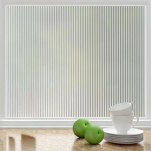 HomeVera Fluted GlassFilm Window Film Window Sticker Glass stickerFor Privacy, Sun Control, Decor for Home, Office & Bathroom (16 Inch X 48 Inch)