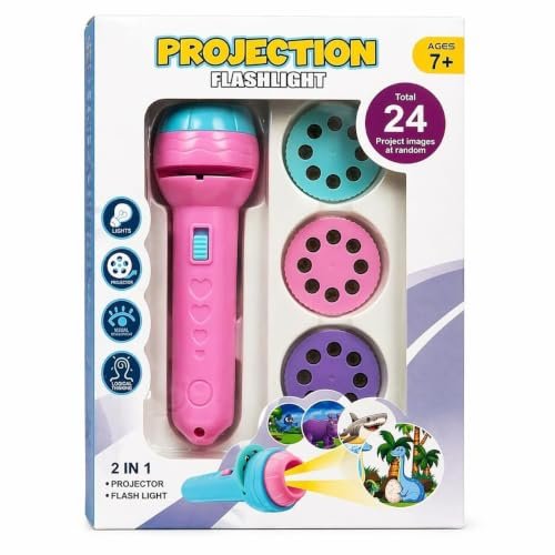 Storio 3 Slide Projector Flashlight Torch with 24 Patterns, Including ABCD Alphabets, Animals, Fruits Slides – Enhances Learning and Play, Perfect Night Light Gift for 7-Year-Old Boys and Girls