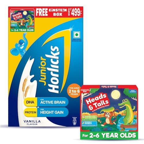 JUNIOR HORLICKS Nutrition Drink, 1kg, for Supporting Growth in Toddlers & Young Kids (2-6 Years), with Calcium, Vitamin K1 & Selenium, Tailor-Made Nutrition for Fussy Eaters, Vanilla Flavor
