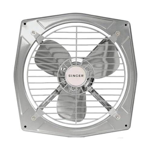 SINGER Maxovent 230 mm Exhaust Fan | 100% Copper Motor | 40W Energy Efficient | 1350 RPM High Suction, Low Noise | 500 CMH Air Delivery | Powder-Coated Rust-Free Body | 2-Year Warranty