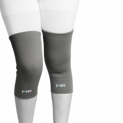 p+care Knee Compression Sleeve | Anti-slip Design For Injury Protection | Sweat Resistant Knee Cap For Sports | Pain Relief, Recovery, Arthritis | Sports Gym and Running |