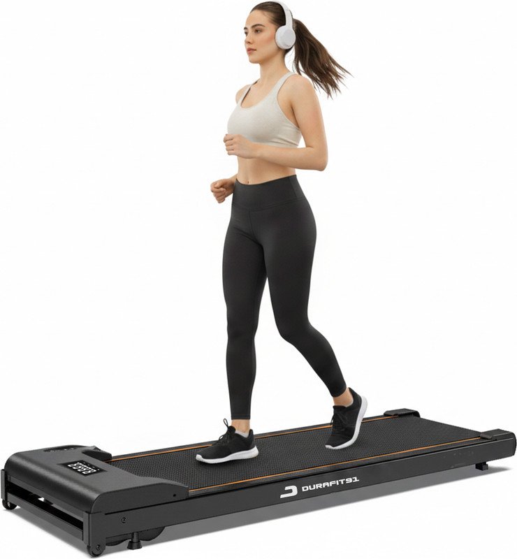 Durafit91 Dash Lite 2.5HP Peak BLDC 8km/h Speed,Remote control Walkpad Underdesk Home Use Treadmill (Max Weight:100 kg)