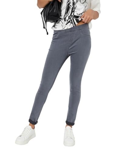 Max Women Solid Jeggings(Grey_M)