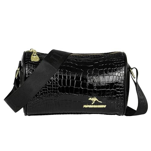 Storite Small PU Leather Women Tote Bag, CrocodileTexture fashionable & Party Sling Bag, Shoulder Crossbody Bag with Adjustable Strap-Black(22x13x10 cm)