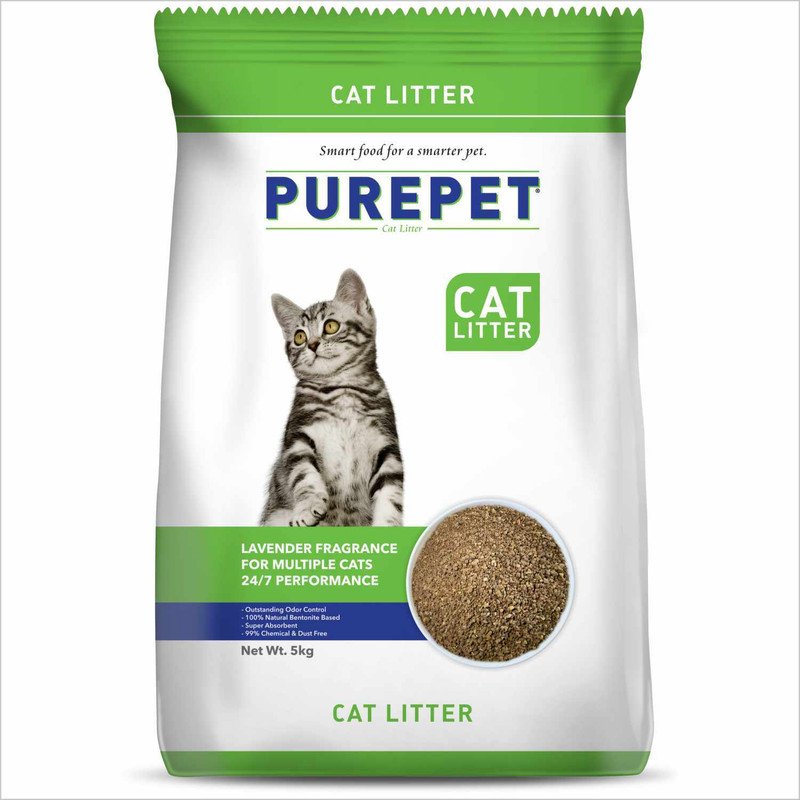 Purepet Lavender Fragrance (For Multiple Cat) – 5kg Pet Litter Tray Refill