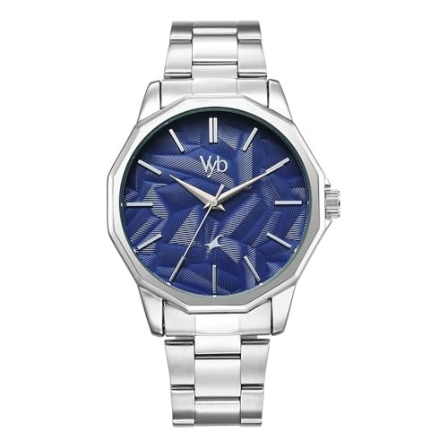 Fastrack Vyb Drift with Quartz Analog Blue Dial Silver Stainless Steel Strap Watch for Men – FV30059SM01W