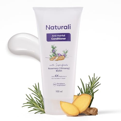Naturali Anti-Hairfall Conditioner with Rosemary, Korean Ginseng & Biotin | Proven 3x Lesser Breakage from 1st Use | Promotes Hair Growth | Sulphate & Paraben Free Everyday Conditioner For Women & Men | Conditioner 100ml