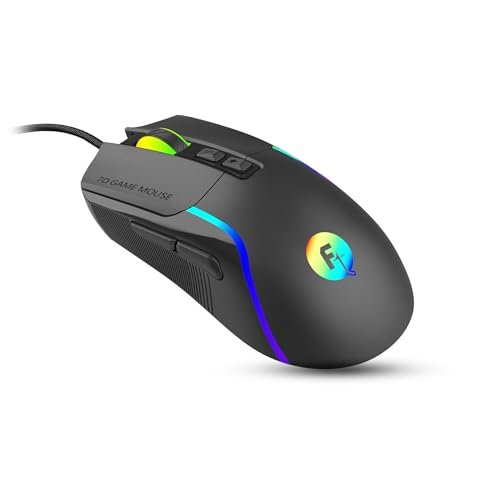 FRONTECH Spectra X Wired Gaming Mouse | 12,800 DPI Adjustable Sensor | 1000Hz Polling Rate | RGB Backlight | 7 Buttons | 1.5m Braided Cable | 1 Year Warranty (MS-0108)