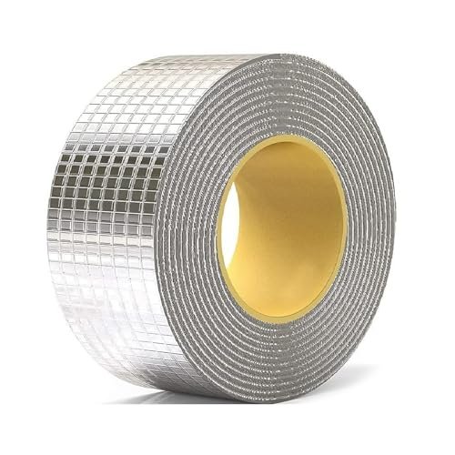 Amazon Basics Multipurpose Crack Sealing Waterproof Tape – for Toilets, Pipelines, Roof Cracks, RVs, Windows, Floors, Pools & More – 50mm x 5M, Metallic