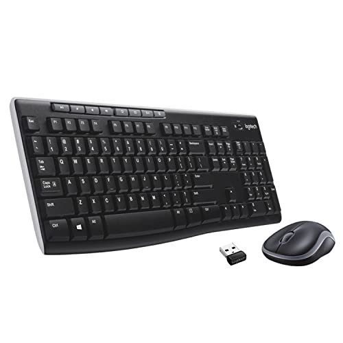 Logitech MK270r Wireless Keyboard and Mouse Combo for Windows, 2.4 GHz Wireless, Spill-Resistant Design, 8 Multimedia & Shortcut Keys, 3-Year Battery Life, PC/Laptop Black