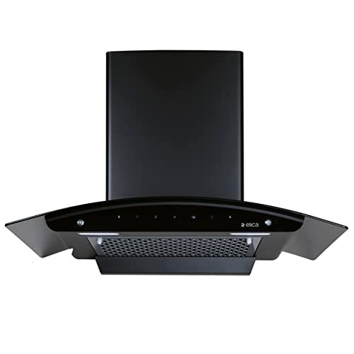 Elica 90cm 1350 m3/hr Filterless Autoclean Kitchen Chimney with 10 Years Motor & 5 Years Comprehensive Warranty | FL 900 SLIM HAC MS NERO | Black | Touch Control with Motion Sensor Control