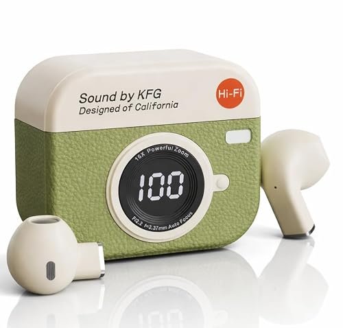 VEHOP Q85 TWS Earbuds with Digital Display, BT 5.49+ENC for Clear Calling, Low Latency Gaming Wireless Headphone, 40 Hours Play, Immersive Sound, Touch Control, IPX4 & Voice Assistance. (Green)