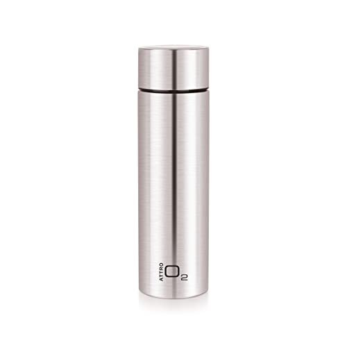 Attro O2 1100Ml Stainless Steel Single Wall Water Bottle, Light Weighted Leak-Proof Use For Office, School, Outdoor & Gym – Silver