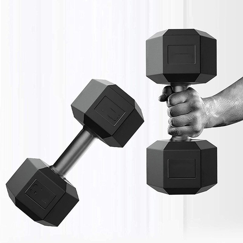 AMAN FIT PVC Set 3KG X 2 PCS, 1 Pair , Hex , Home Gym Fixed Weight Dumbbell(3 kg)