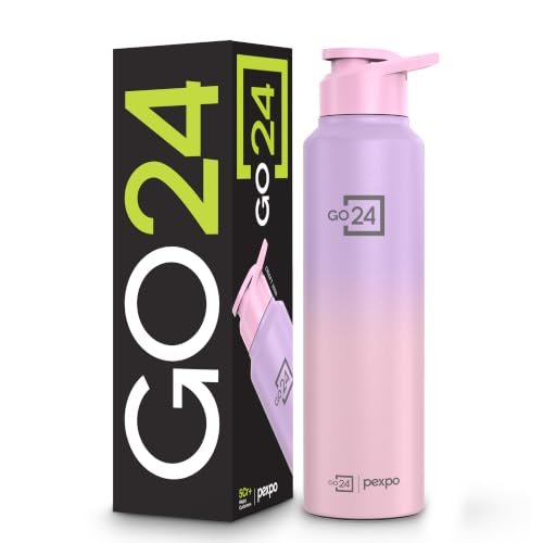 Go24 pexpo Stainless Steel Water Bottle Craft Pink-Purple Ombre 950ml