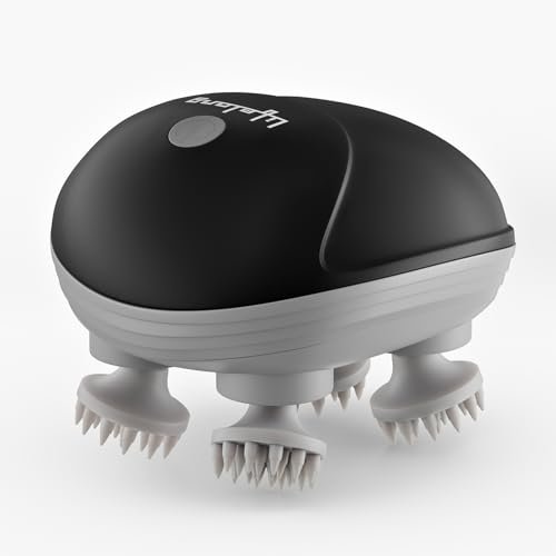 Lifelong Rechargeable Electric Head & Scalp Kneading Massager, 4 Speed Modes, Handheld Portable Head Massager for Hair Growth, Deep Clean and Stress Relieving, (LLM1270, Black)