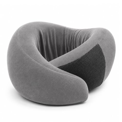 Fybu osteo 360° Memory Foam Travel Neck Pillow, Adjustable Velcro