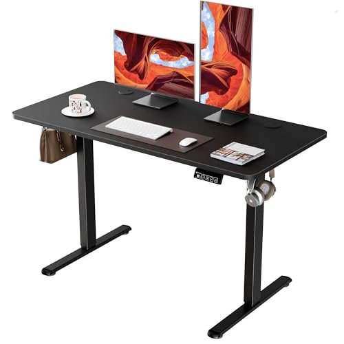 ERGOMAKER Electric Standing Desk 120x60cm (Black Frame + Black Desktop)