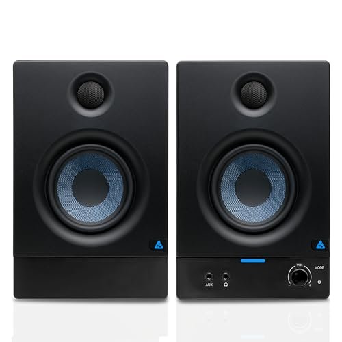Audio Array Studio Monitors Speaker Pair 3.5″ | 50W RMS with Bluetooth 5.0 | Fiberglass Woofer & 1″ Silk Dome Tweeter, Class-D | TI 3116D2 Amp | TRS, RCA, AUX Inputs, Bass & Treble Control | AM-S2