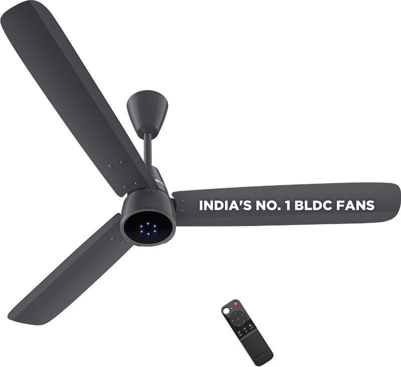 Atomberg Renesa Epoque | Advance air+ Technology | Sleek Fan | LED Indicator | Low Noise with 2 Year Warranty BLDC Motor with Remote 1200 mm Ceiling Fan(5 Star | Pebble Grey | Pack of 1)