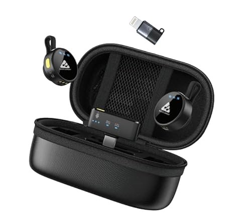 Audio Array Magnetic Wireless Mic with Charging Pouch 2026 Edition 24Bit/ 48Khz, iPhone/Android/iPad/Laptop, AI Noise Reduction, 50H Battery, 230ft Range for Recording, Vlogging | AM-W23