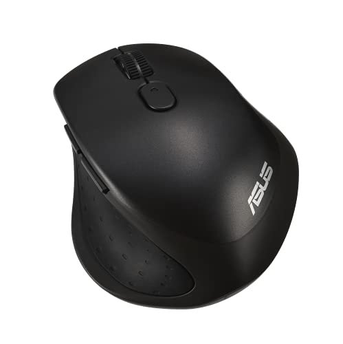 ASUS MW203 Multi-Device Wireless Silent Mouse, 2.4GHz with USB Nano Receiver, 2400 DPI Optical Tracking, 6 Buttons, Compatible with PC/Laptop – Black (MW203 (Black))