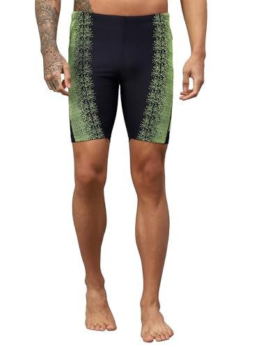 Viva Swimming OMSJ-337 Printed Jammers for Men Stretchable Body Fit Compression Lycra Swim Shorts, Breathable, Adjustable Quick-Dry Swimming Trunks, Active Swimwear for Boys (Navy, S)