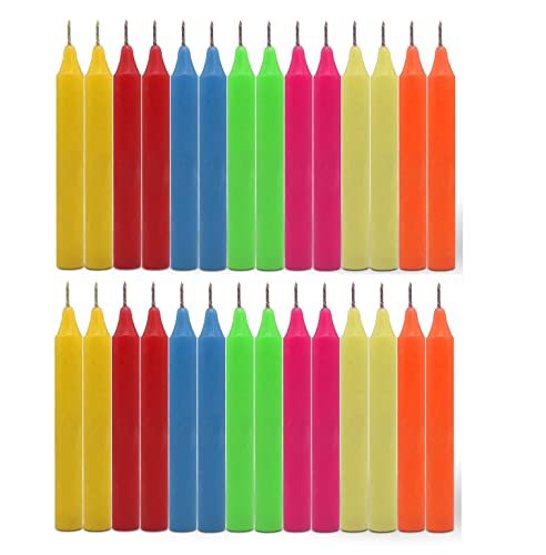Aura Decor Unscented Pure Wax Stick Candle Pack of 20 (Multicolor)