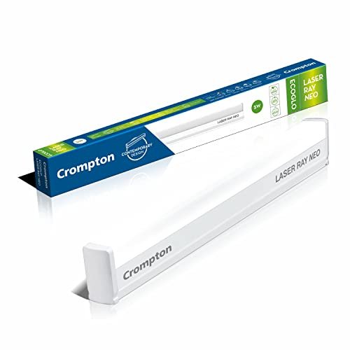 Crompton Laser Ray Neo 10W LED Batten |2 feet Slim Batten for Living Room & Bedroom | Energy Efficient Tubelight for Home | BIS Approved | Cool Day Light (6500K) (Pack of 1)