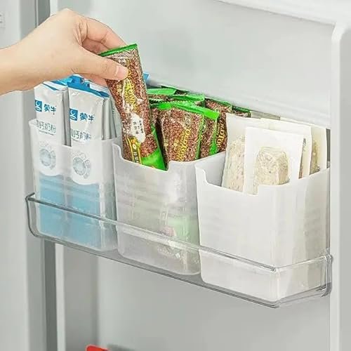 OLMARTT KITCHENWARE Fridge Storage Boxes Multipurpose containers for Storage Space-Saving Refrigerator Side Door Organizer for Fridge Kitchen Fruits, Vegetables Storage Containers (Pack of 2)