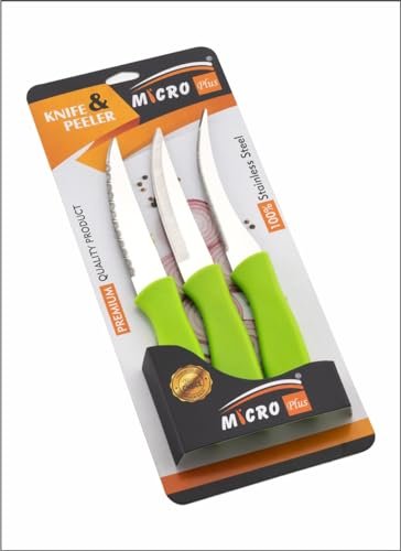 SR 3 PCS Stainless Steel Kitchen Knife Set for Vegetable & Meat Cutting Knife (Multicolor)