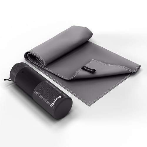 Lifelong Microfiber Towel Gym for Men | Suede Quick Dry Towel for Gym, Swim & Sports | Lightweight, Absorbent Microfiber Towel | Sweat Towel for Workout & Running | Pack of 1 | 160 * 80cm (Grey)