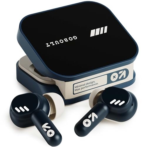 GOBOULT Tenet TWS Earbuds with 75H Playtime, Amp App Support, Quad Mic ENC, Dual Device Pairing Buds, 13mm Driver Ear Buds, Bluetooth 5.4 Wireless Earbuds (Midnight Blue)