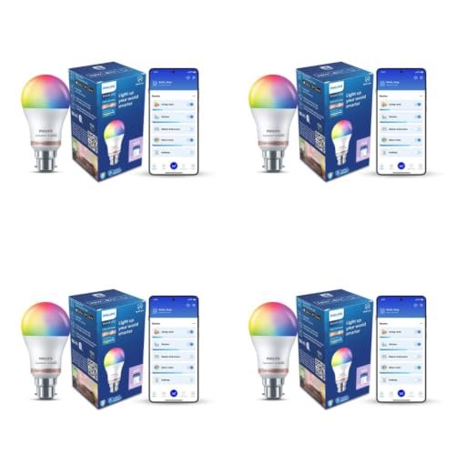 Philips Wiz Smart WI-Fi LED Bulb B22 10-Watt, 16 Million Colors , Compatible with Amazon Alexa and Google Assistant- (Pack of 4)