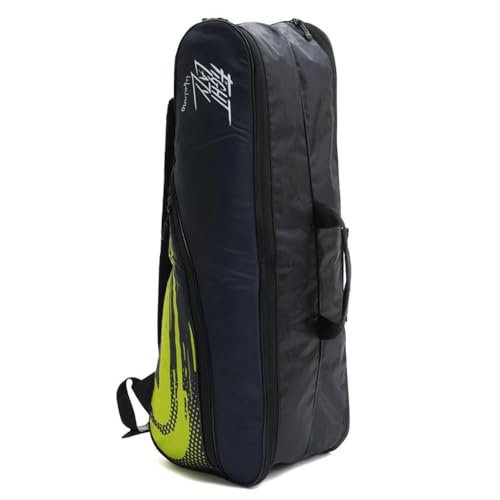 Lifelong Polyester Badminton Kit Bag for Men & Women | Dual Compartment, Personal Care Pouch | Water-Resistant, Soft Pads, Adjustable Strap | for Badminton, Gym & Outdoor Use (Black & Green)