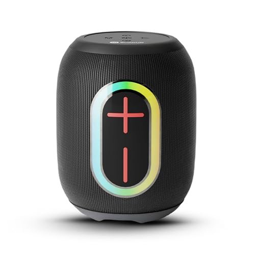 SnapUp Groove BOP Big Impact 14W Powerful Sound, with up to 8Hrs of Playtime, Tru HD Bass, Advanced Bluetooth 5.3, Multiple Compatibility Connections, RGB Light – Midnight Black
