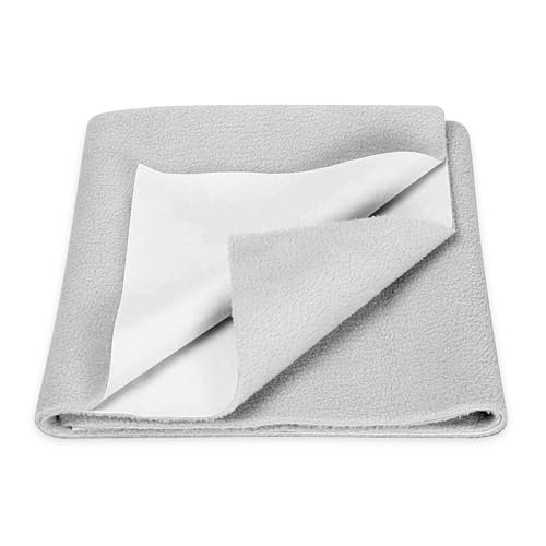 GLUN® Quick Dry Absorbent Baby Bed Sheet for Mattress Protector, Pack of 1 Baby Gray Bed Sheet, Size 70x100cm, Waterproof, Quick Drying Material, Anti-Itching Cloth