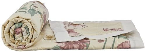Amazon Brand – Solimo Single Microfiber Quilt|100% Microfiber Exterior|120 GSM|for Mild Winters and Ac Rooms (Lilac Ferns)